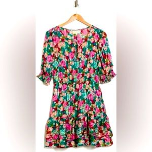 NWT Bohemian Floral Puff Sleeve Dress